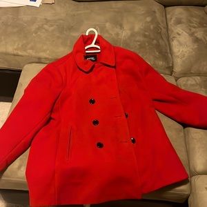 Red 1X pea coat
